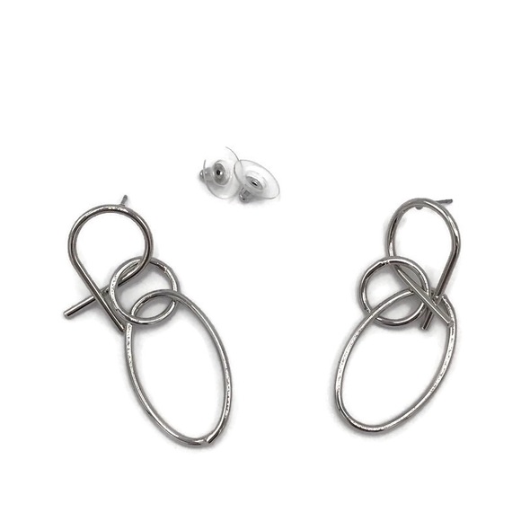 Bancroft Silver-Tone Dangle Abstract Earrings NWOT - Picture 5 of 6